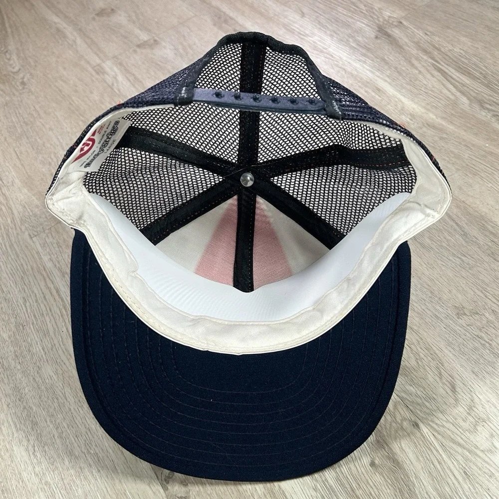 VTG 1984 Virginia Cavaliers Snapback Hat Peach Bowl White Blue Trucker Cap USA